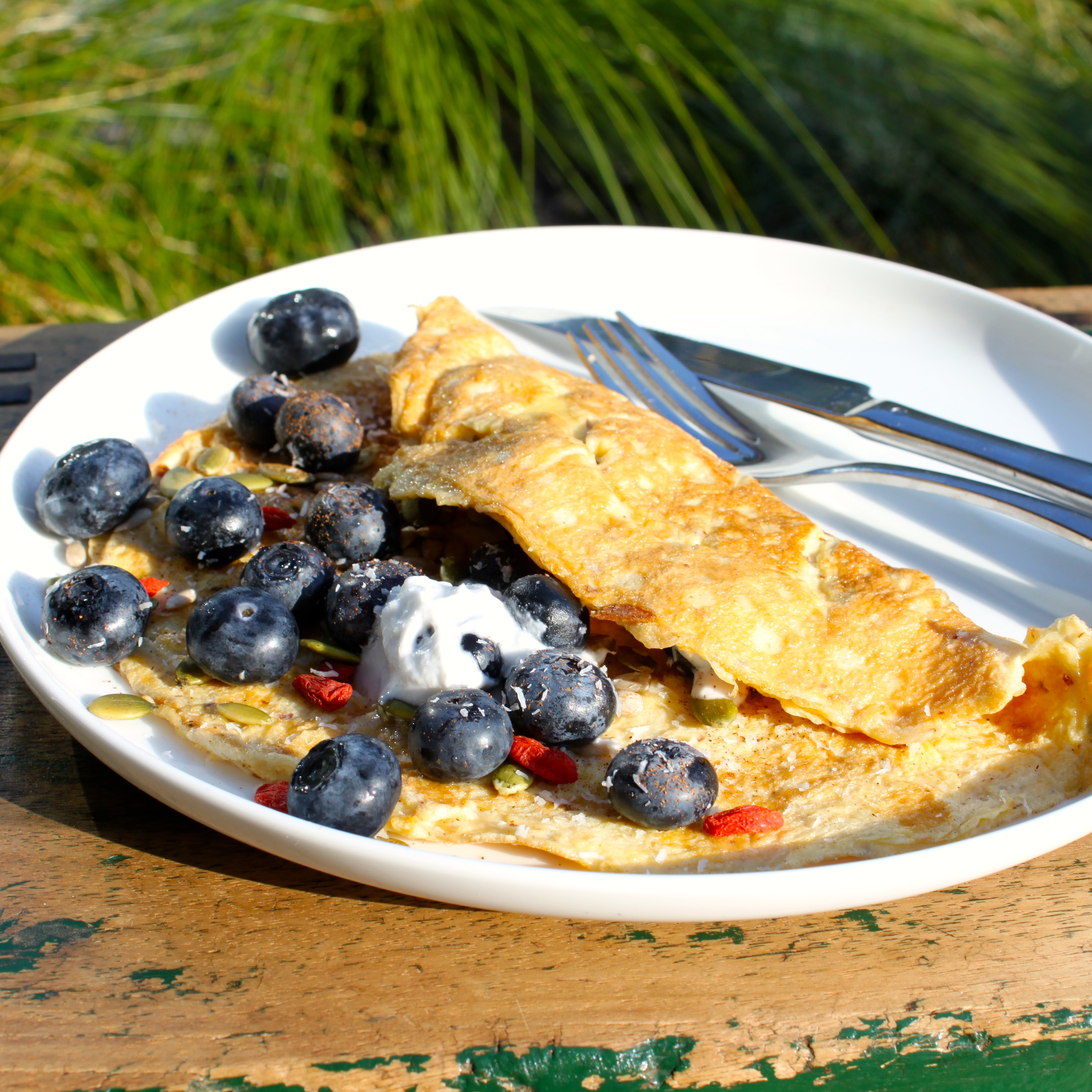 Sweet Berry OmelettePancake Jane Barnes Nutritionist